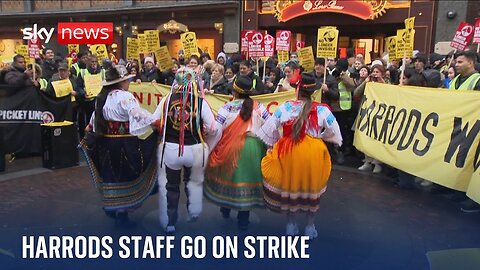 Harrods workers go on strike over pay and working conditions