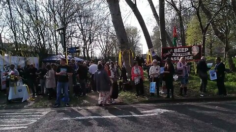 Crowd Outside Assange Wedding