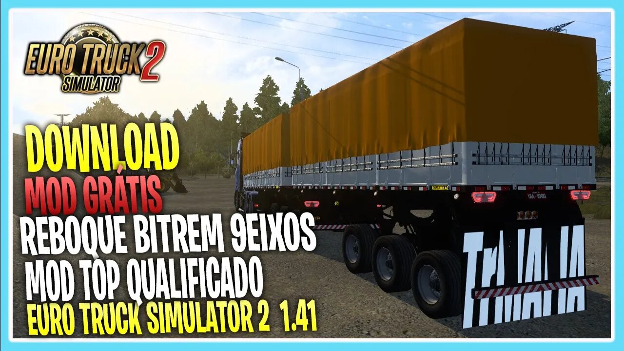 Mod grátis REBOQUE BITREM 9 EIXOS CURTO EURO TRUCK SIMULATOR 2 1.41