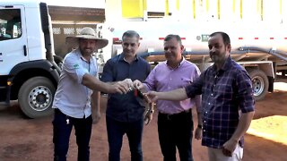 Atendendo o pedido do vereador Jeremias dep Lucio Mosquini entrega Caminhão Pipa para Alta Floresta