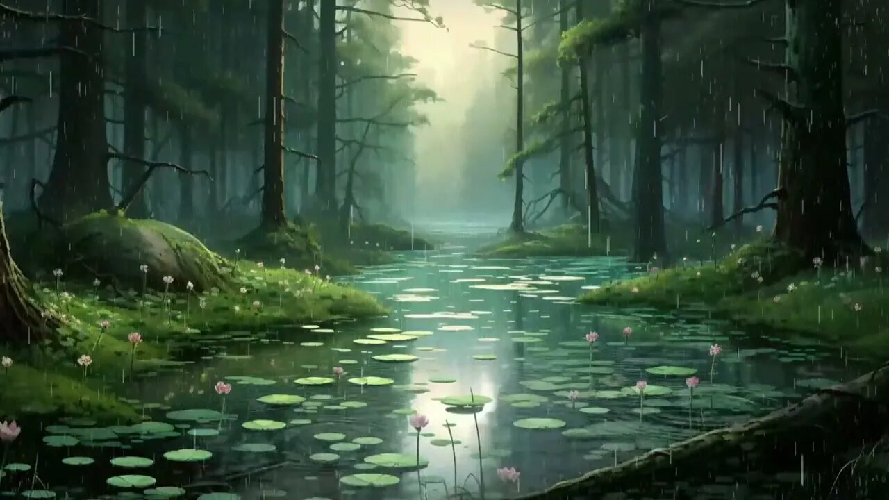 Soothing RAIN in FOREST sound relaxation | 99% will fall asleep after 3 minutes | White Noise 🌳🌧️🌲