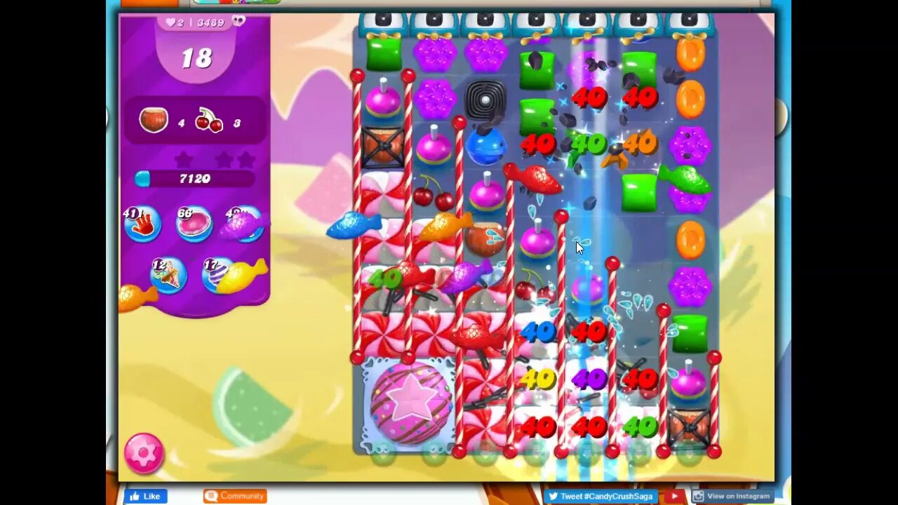 Candy Crush Level 3489 Talkthrough, 26 Moves 0 Boosters