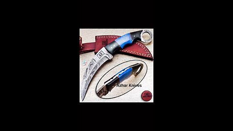 Handmade Damascus steel Karambit comes with leather sheath