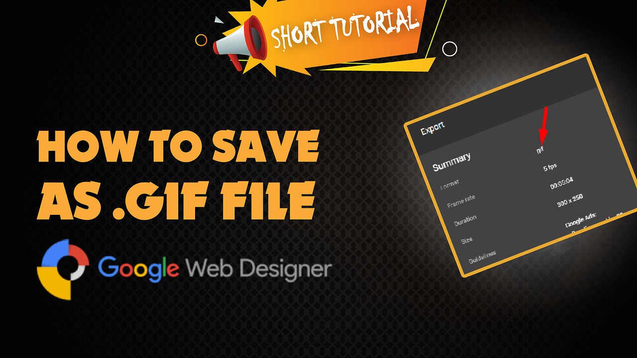 How to save google web designer as gif