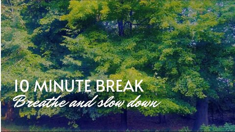 10 minute break, Just Breathe, Slowdown, Peaceful, Grateful, Relaxing mind, body and soul music
