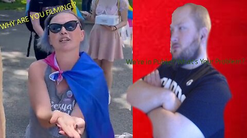 Crazy Flag Lady Goes Ballistic and ASSUALTS cameraguy
