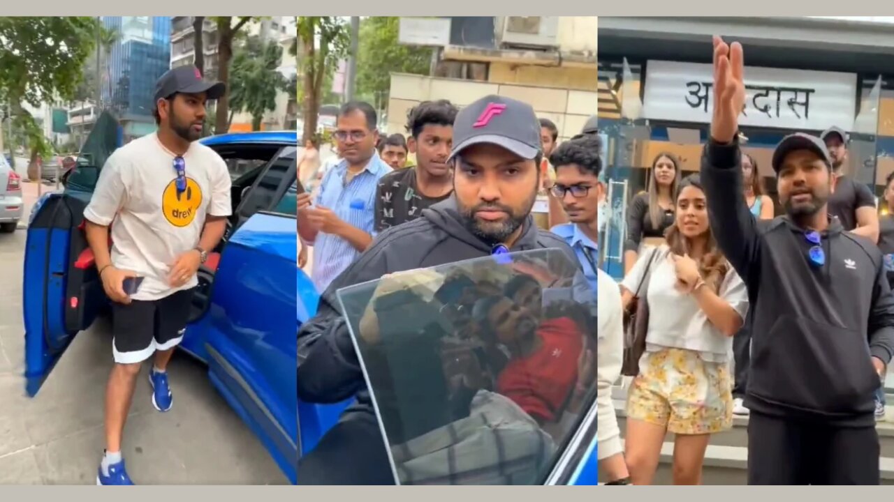 WATCH: Rohit Sharma and his wife Ritika Sajdeh cruise the streets of Mumbai in their striking blue..