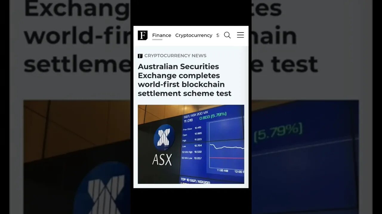 Australian Securities Exchange Completes World-First Blockchain Settlement Scheme Test @AltcoinDaily