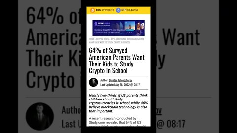 64% of Surveyed American Parents Want Their Kids to Study Crypto in School #cryptomash #unitedstates