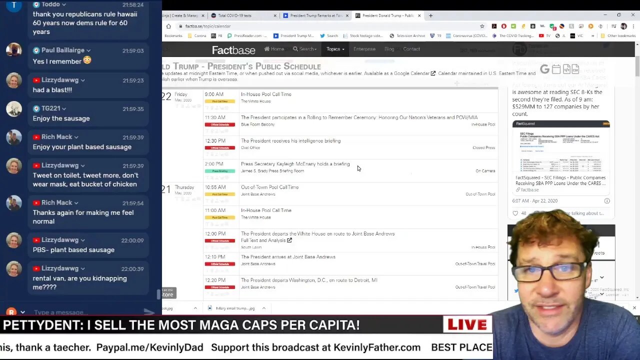 The #LieStream. So much Trump today. Come chat and fat-check with me.