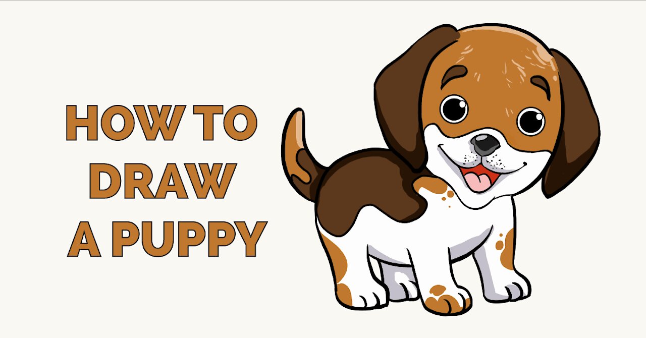 Learning How to Draw Cute Puppy - Golden Retriever Puppy