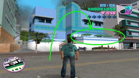 GTA Vice City - How to get to the terrace of the Front Page Cafe without a plane or a helicopter