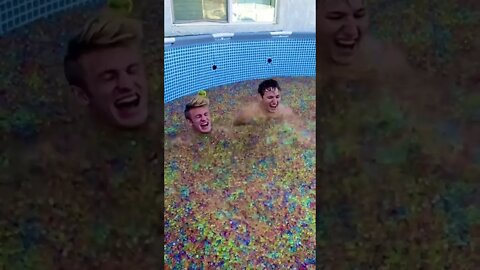 FREEZING POOL FULL OF ORBEEZ #shorts #shorts30 #challenge