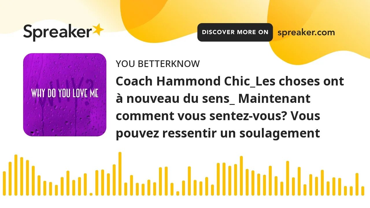 Coach Hammond Chic_Les choses ont à nouveau du sens_ Maintenant comment vous sentez-vous? Vous pouve