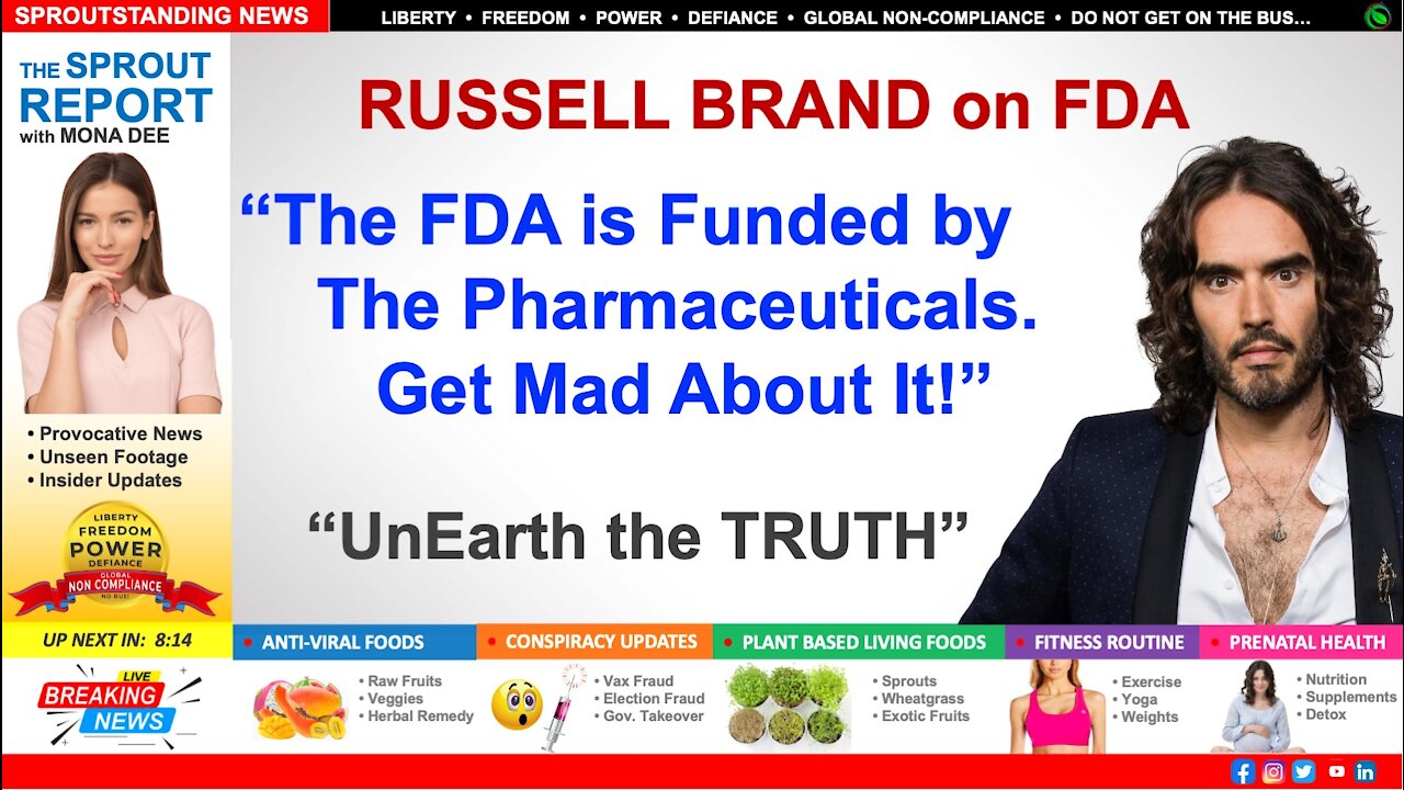 RUSSELL BRAND is MAD that THE FDA is Funded by The Pharmaceutical Companies!