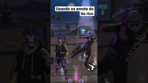 Free Fire postando emotes de tio rico en la sala de entrenamiento🤑