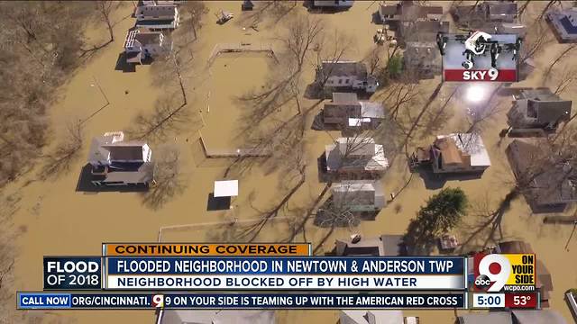 Flooding cuts off neighborhood in eastern Hamilton County