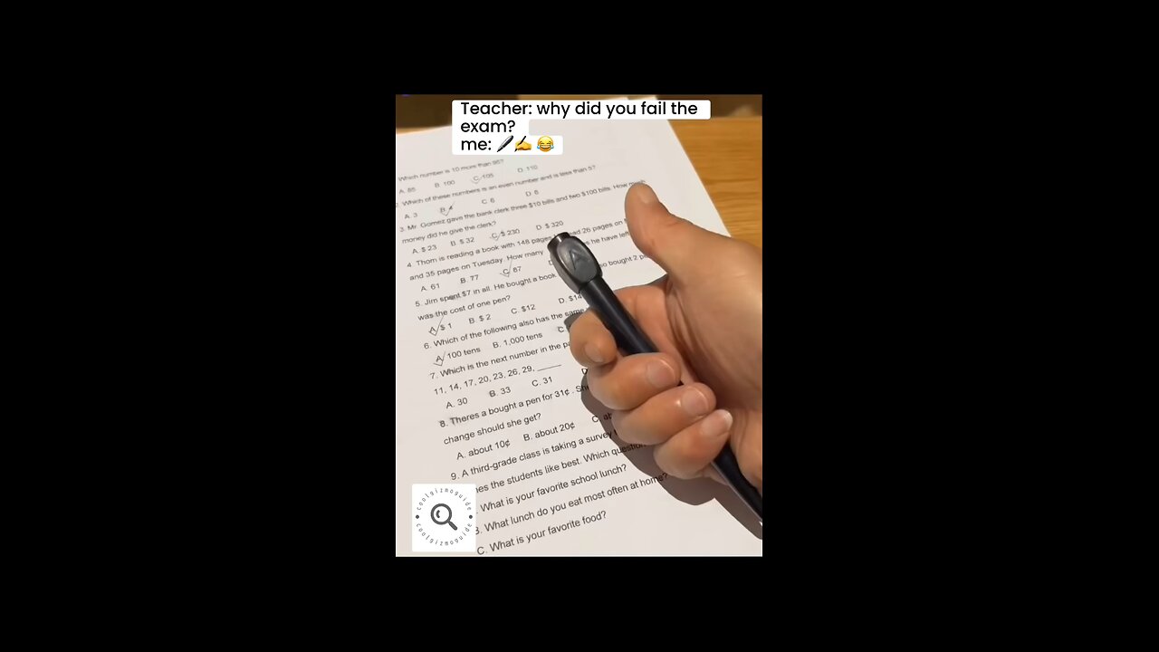 Teacher: Why did you fail the exam? Me: 🖊️😂
