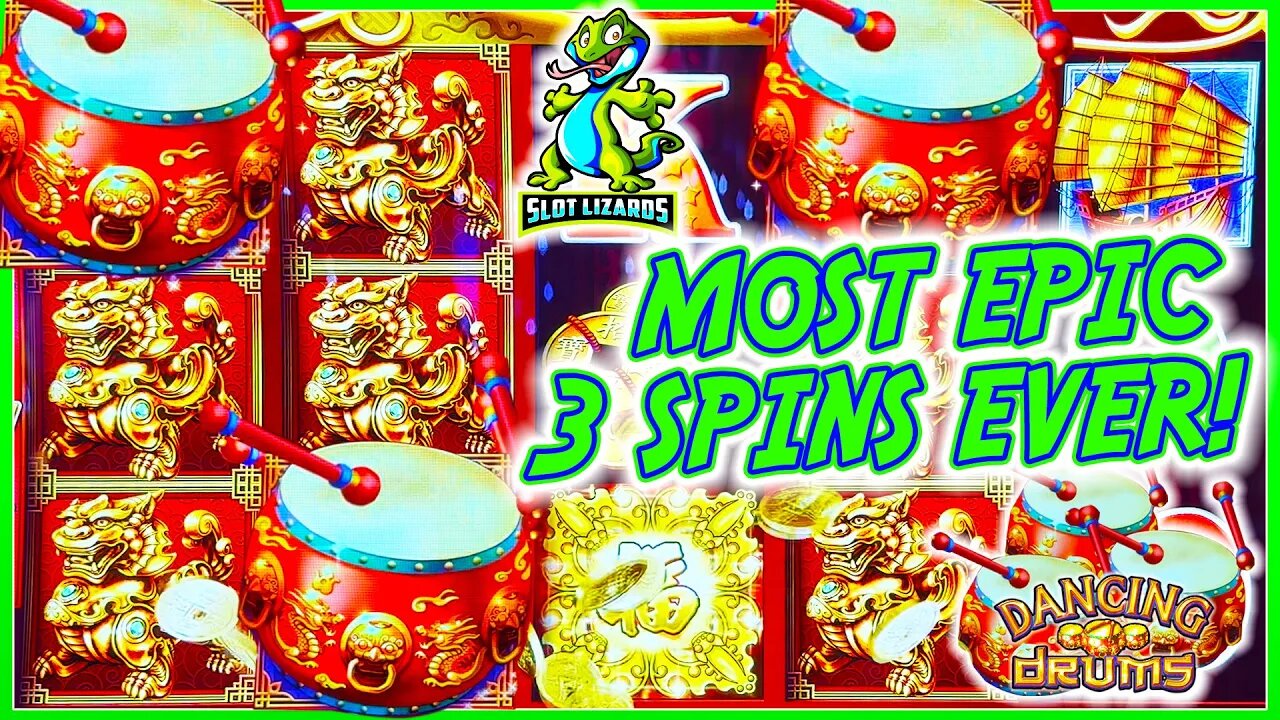 GREATEST 3 SPINS IN Dancing Drums Slot HISTORY! EPIC JACKPOT Fu Dogs!