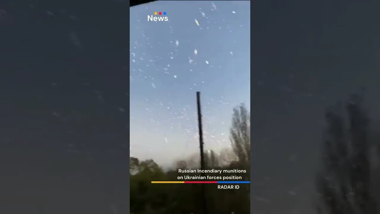 Russian Incendiary munitions on Ukrainian forces position #shorts