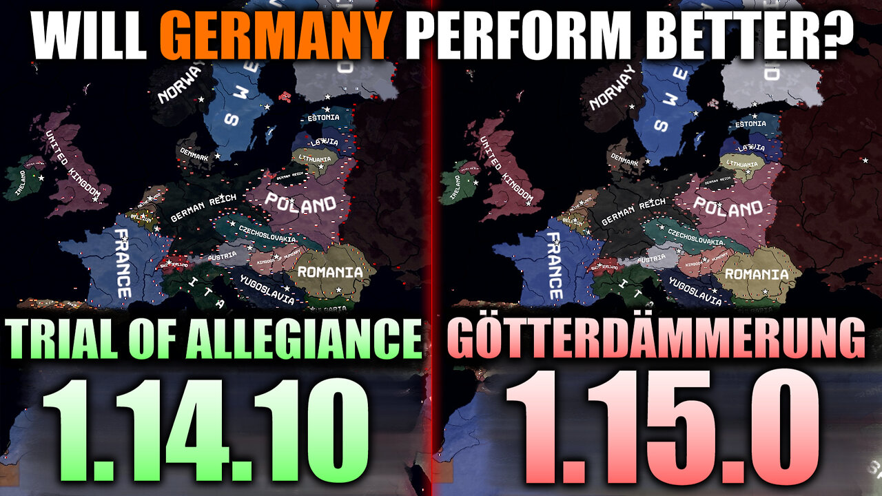 Old Germany Vs New Germany - HOI4 Götterdämmerung AI Double Timelapse