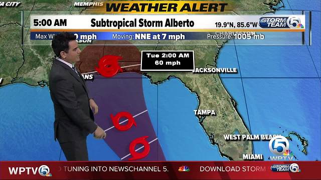 Subtropical Storm Alberto morning update 5/26/18