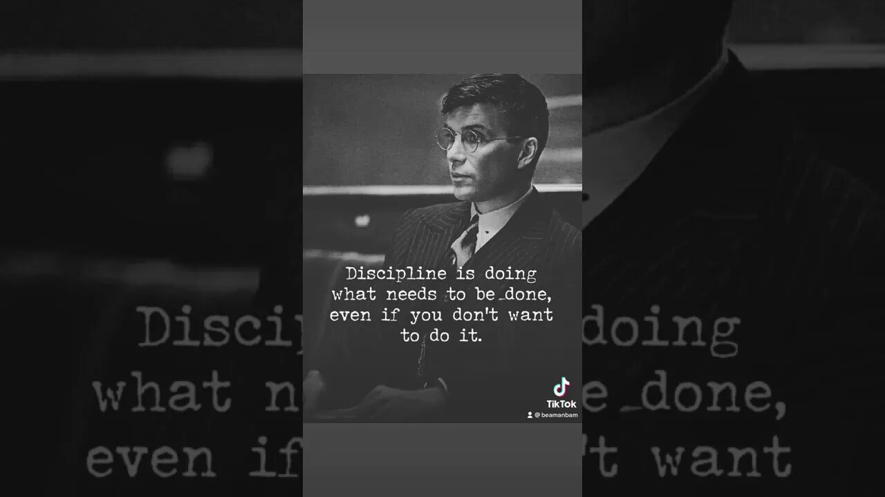 Be a Disciplined Man!