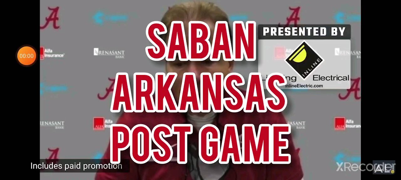 Bama 52. ARKANSAS 3 SABAN POST GAME