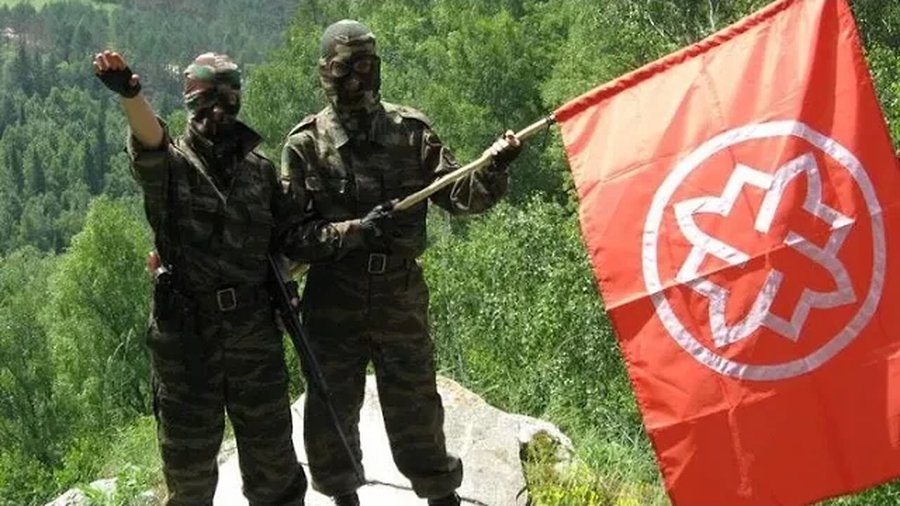 nazls from Russian National Unity fighting Ukraine