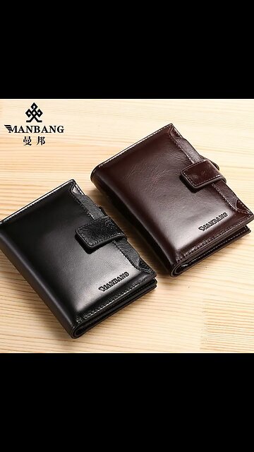 SALE!! Genuine Leather Men Wallets Fashion Trifold Wallet