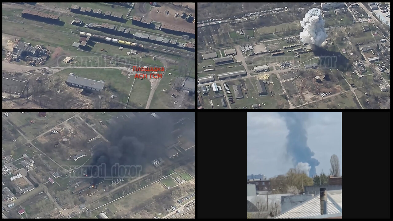 Kharkiv: Russian UMPK FAB glide bomb hits a fuel depot in the industrial district