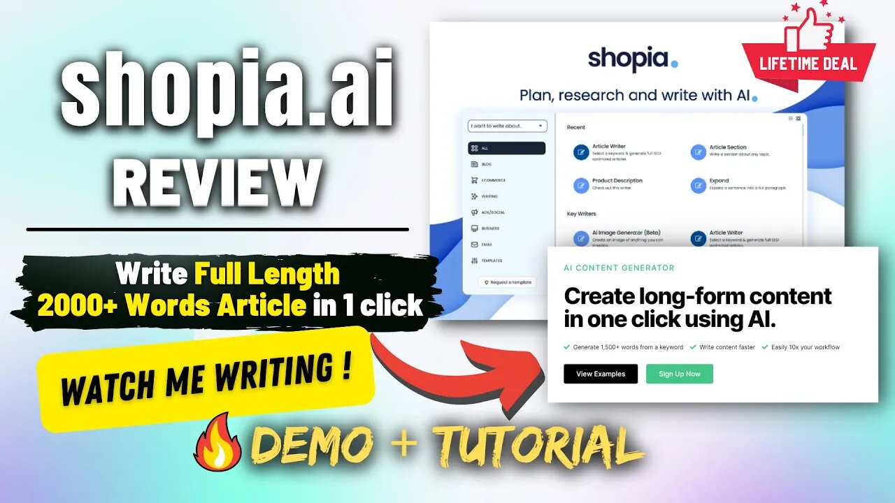 Best Ai SEO Content Writer - Shopia Ai review (Watch me Create 2000+ Article)