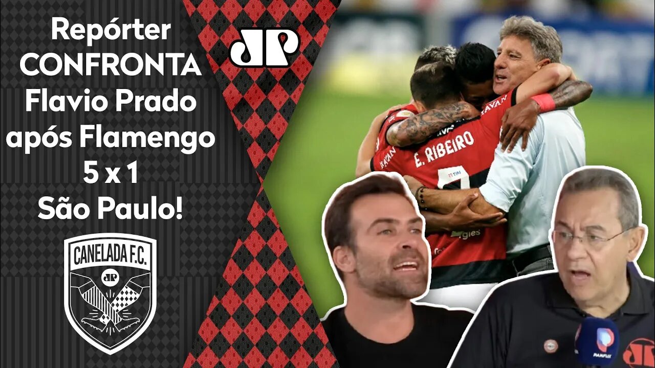 "Ué... O Renato Gaúcho NÃO ERA RUIM?" Repórter CONFRONTA Flavio Prado após Flamengo 5 x 1 São Paulo!