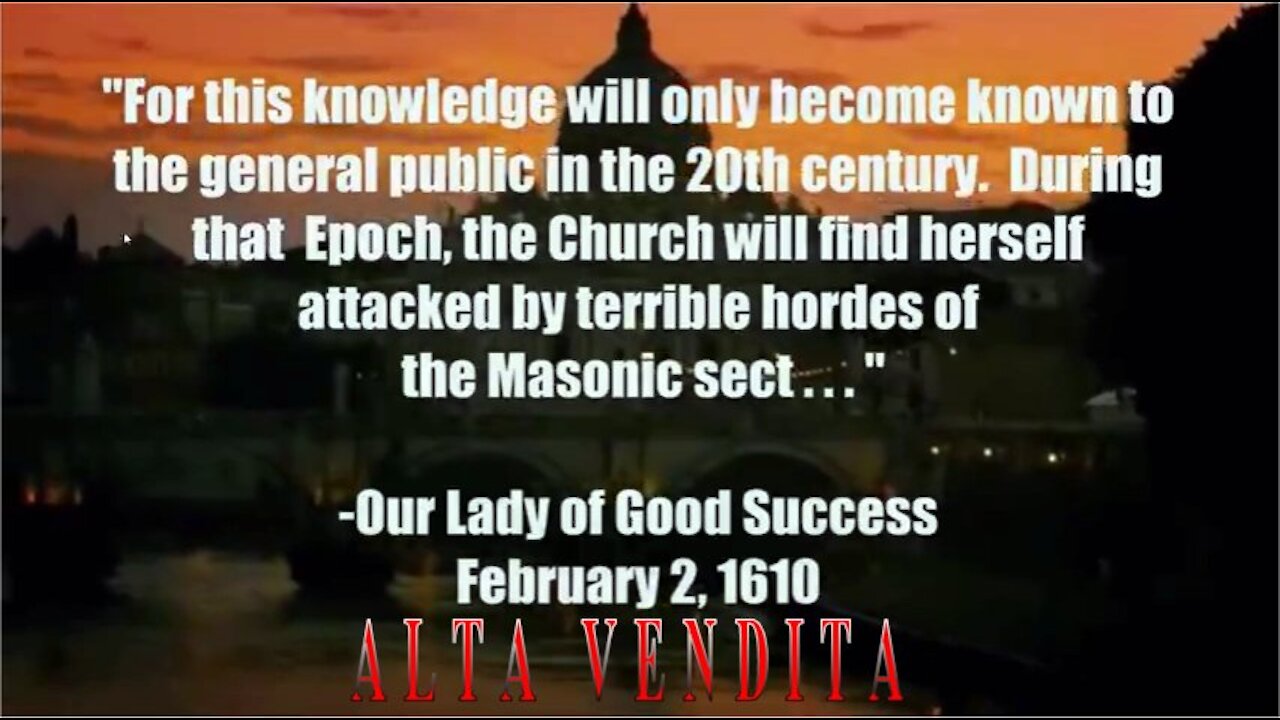 THE JUDEO MASONIC PLOT TO CORRUPT THE PAPACY - ALTA VENDITA [mirrored]