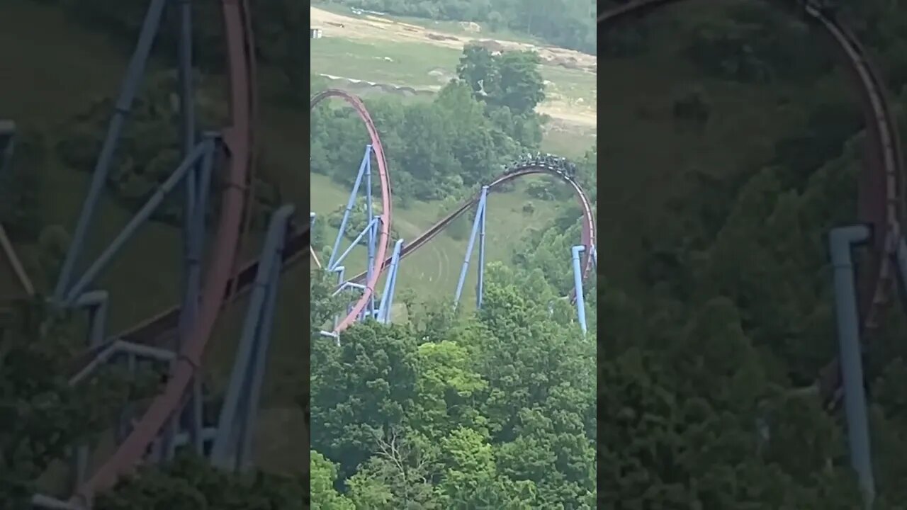 Banshee from the Eiffel Tower at Kings Island #trending #viral #rollercoaster #kingsisland #shorts