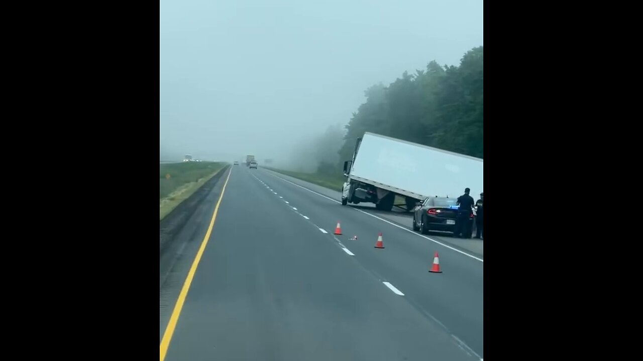 Truck In Ditch On Highway 401 Dutton