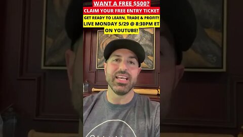 STOCK MARKET LIVE Monday 5/29 @ 8:30pm ET on YouTube!