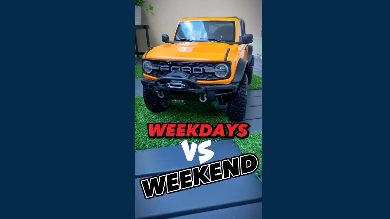 😎rc on WEEKDAYS vs WEEKEND😱😱trx4 bronco rc shorts #shorts #rccar #trx4