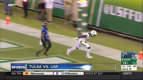 Quinton Flowers throws 2 TD passes, No. 23 USF holds off Tulsa 27-20