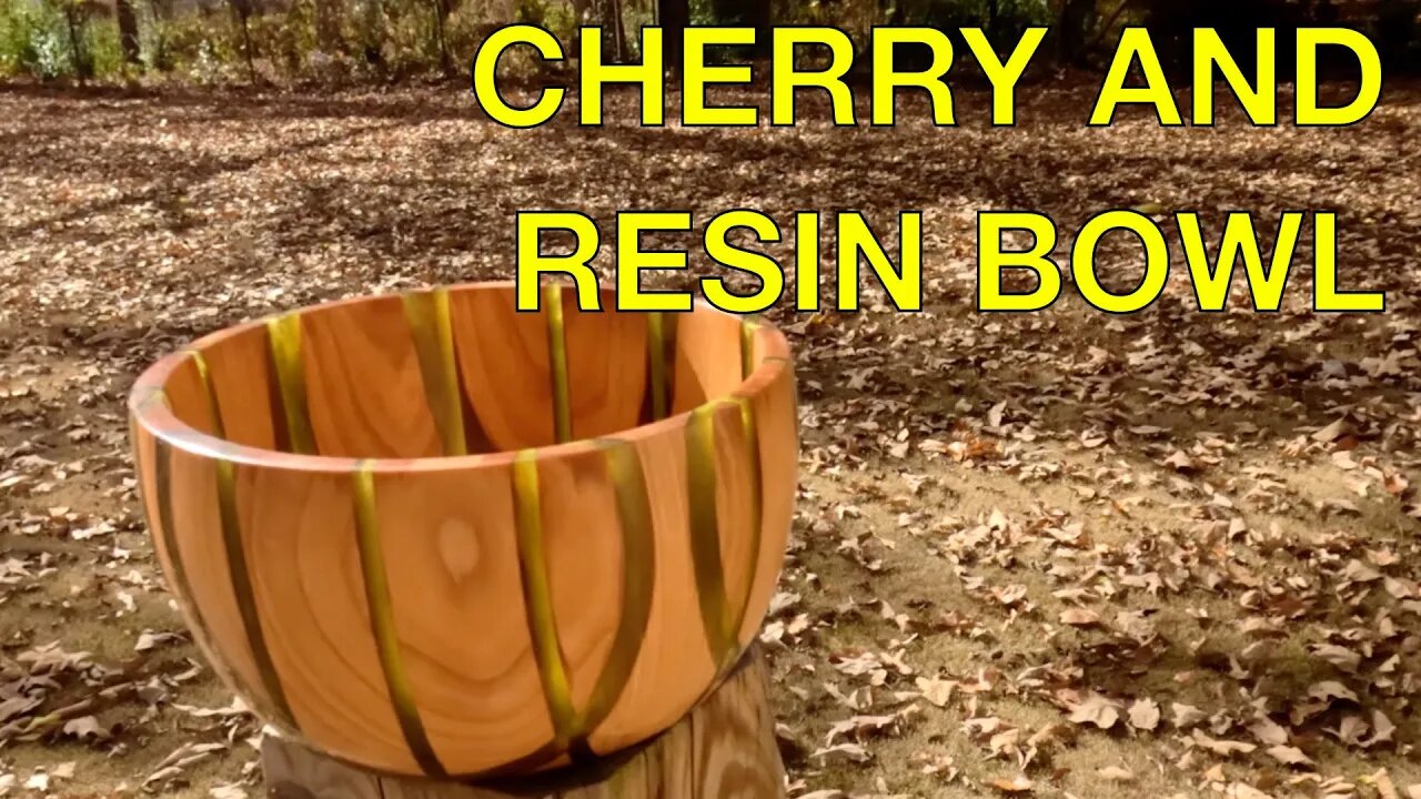 Cherry and Green Resin Bowl