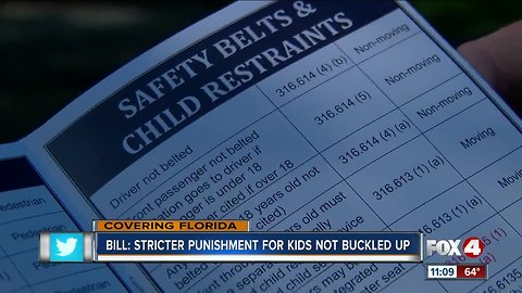 Bill: Stricter punishment for kids not buckled up