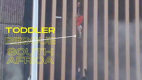 Dramatic Scenes Toddler & People rescued Burning Building South Africa