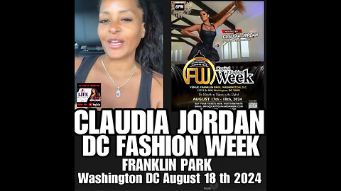 CJ #106 Claudia Jordan hosting DC Fashion Week today. Franklin Park!!