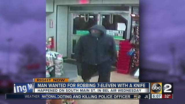 Thief robs Bel Air 7-Eleven with a kitchen knife