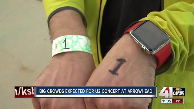 Large crowd expected for U2 concert at Arrowhead