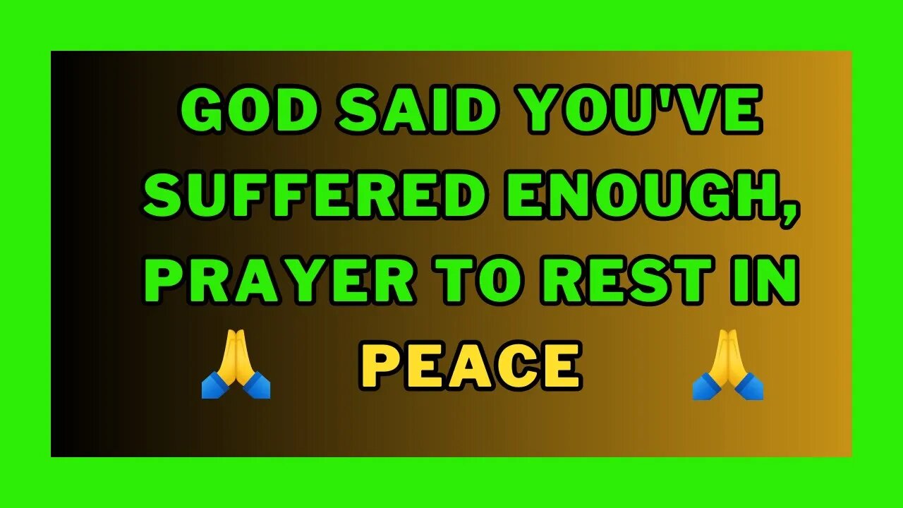 ✝️GOD SAYS GIVE HIM 2 MINUTES TO BLESS YOU TODAY 🙏Powerful prayer to rest in peace today💕