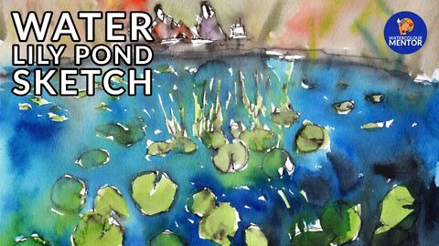 Water Lily Pond: Ink and Watercolour Tutorial
