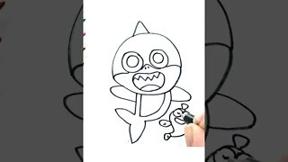How to draw and paint Baby Shark #shorts