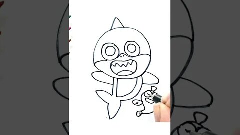 How to draw and paint Baby Shark #shorts
