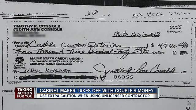 Cabinet maker leaves couple missing $5,000 with nothing to show for it until we took action